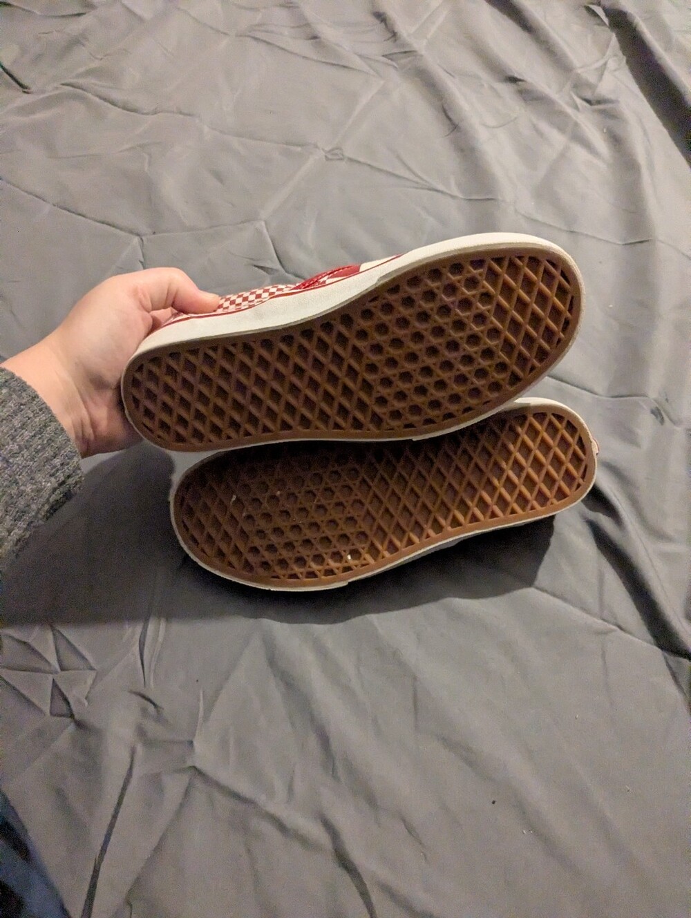 red and white checkered vans - woman size 7 - Picture 5 of 8